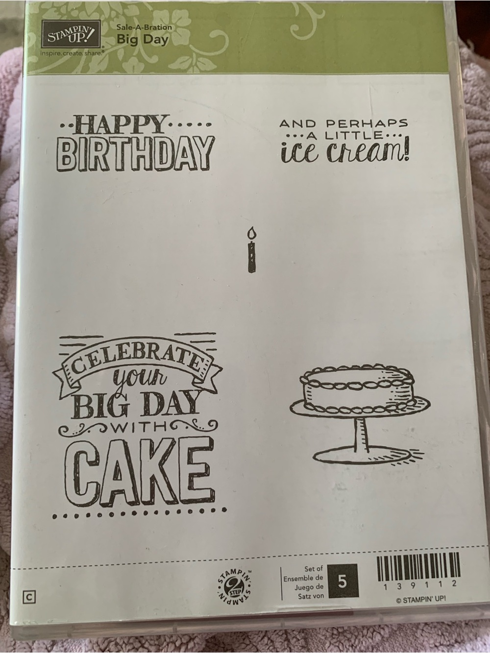 Stampin' Up! Big Day Stamp Set. 1 stamp used
